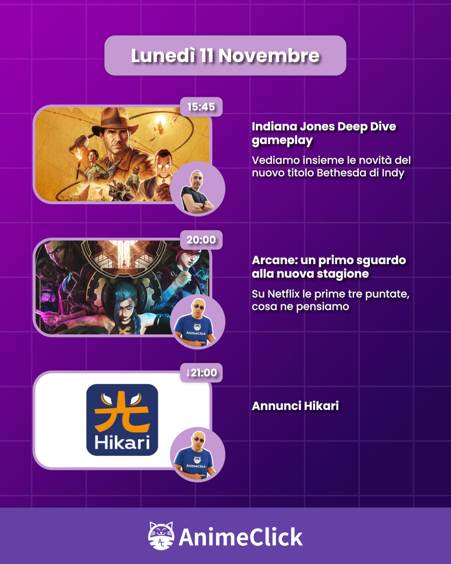 AnimeClick su Twitch: programma dall'11 al 17 novembre AnimeClick su Twitch: programma dall'11 al 17 novembre